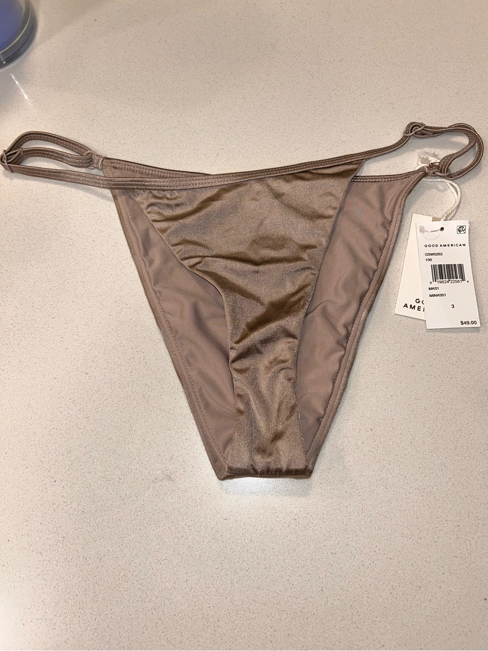Good American Champagne Bikini Bottom - Classic Cut